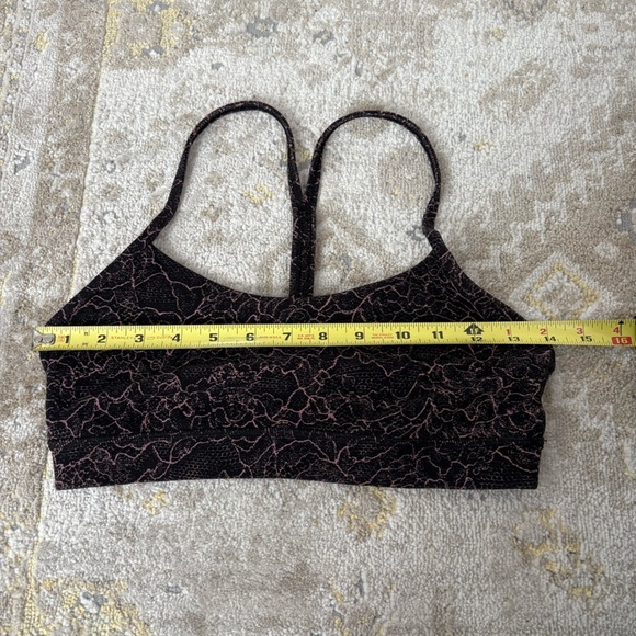 Lululemon Flow Y Bra Sports Bra (Black/Pink Floral Pattern) - Picture 6 of 7